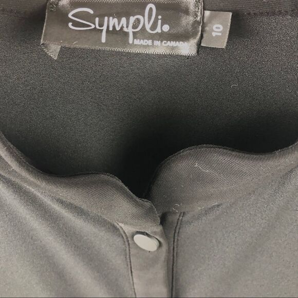 Sympli Black Button Down Shirt for Women - Picture 7 of 9